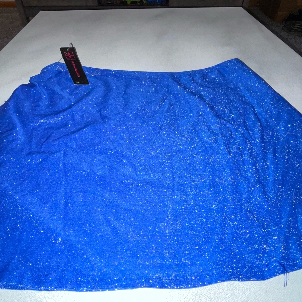 BNWT No Boundaries Juniors Blue Mini Wrap Coverup Skirt Tie Front Multiple Sizes - Picture 5 of 8